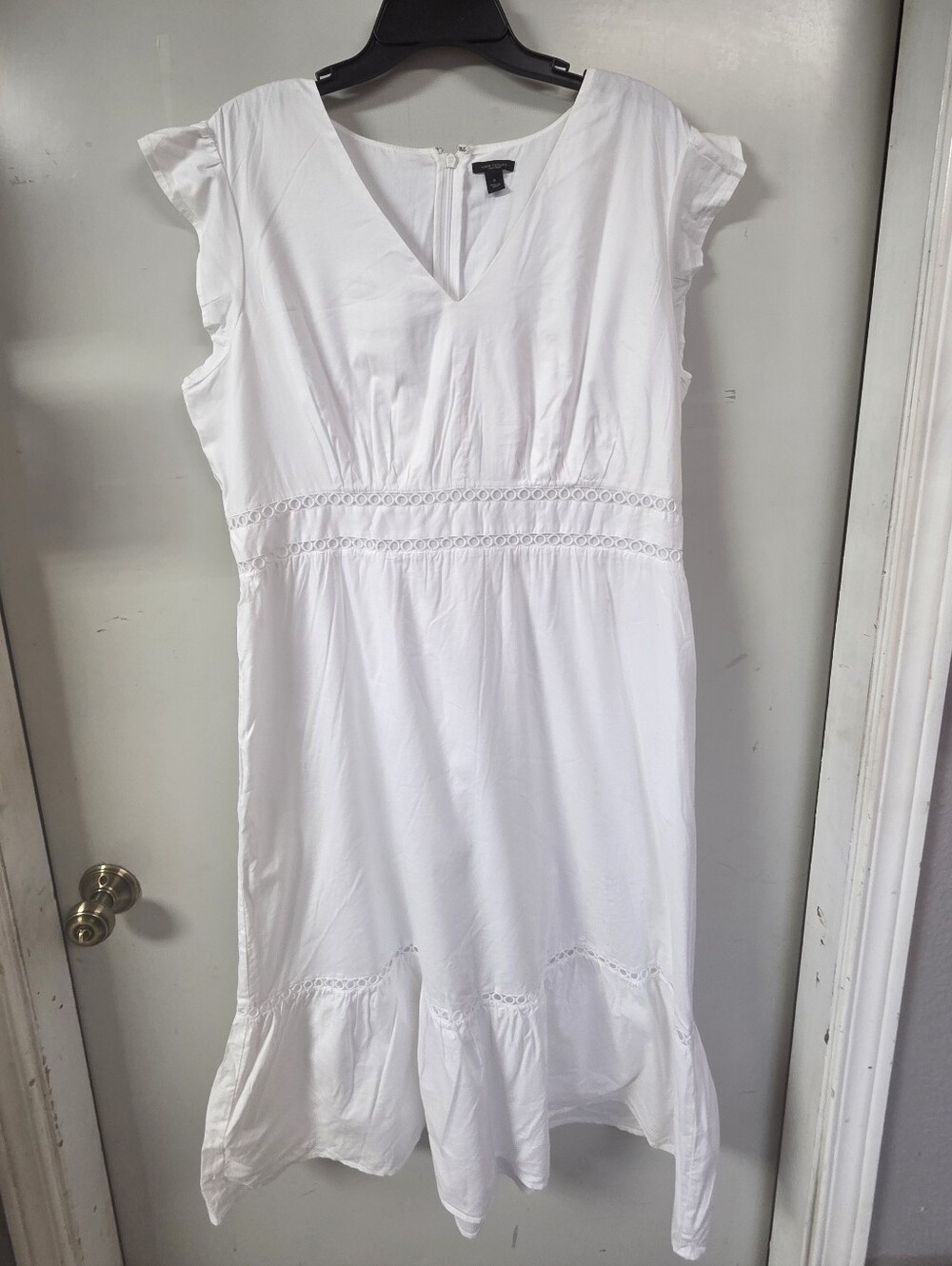 Ann Taylor Factory White Blouse with Hidden Back Zip